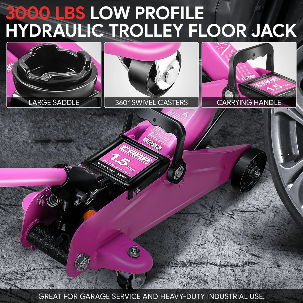 5.3-12in Hydraulic Lift Floor Jack for Universal Use (3000lbs Capacity)