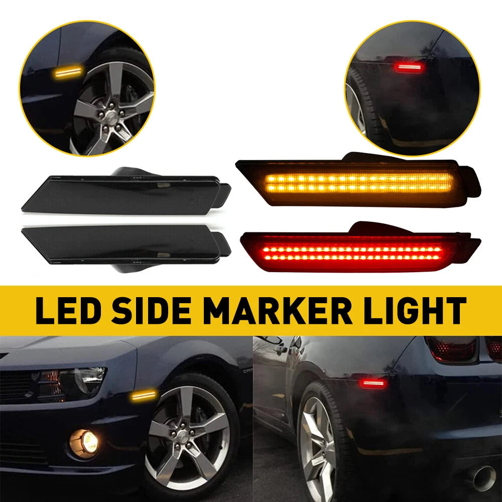 4X LED Side Marker Lights for Chevy Camaro SS LT LS ZL1 RS (2010–2015)