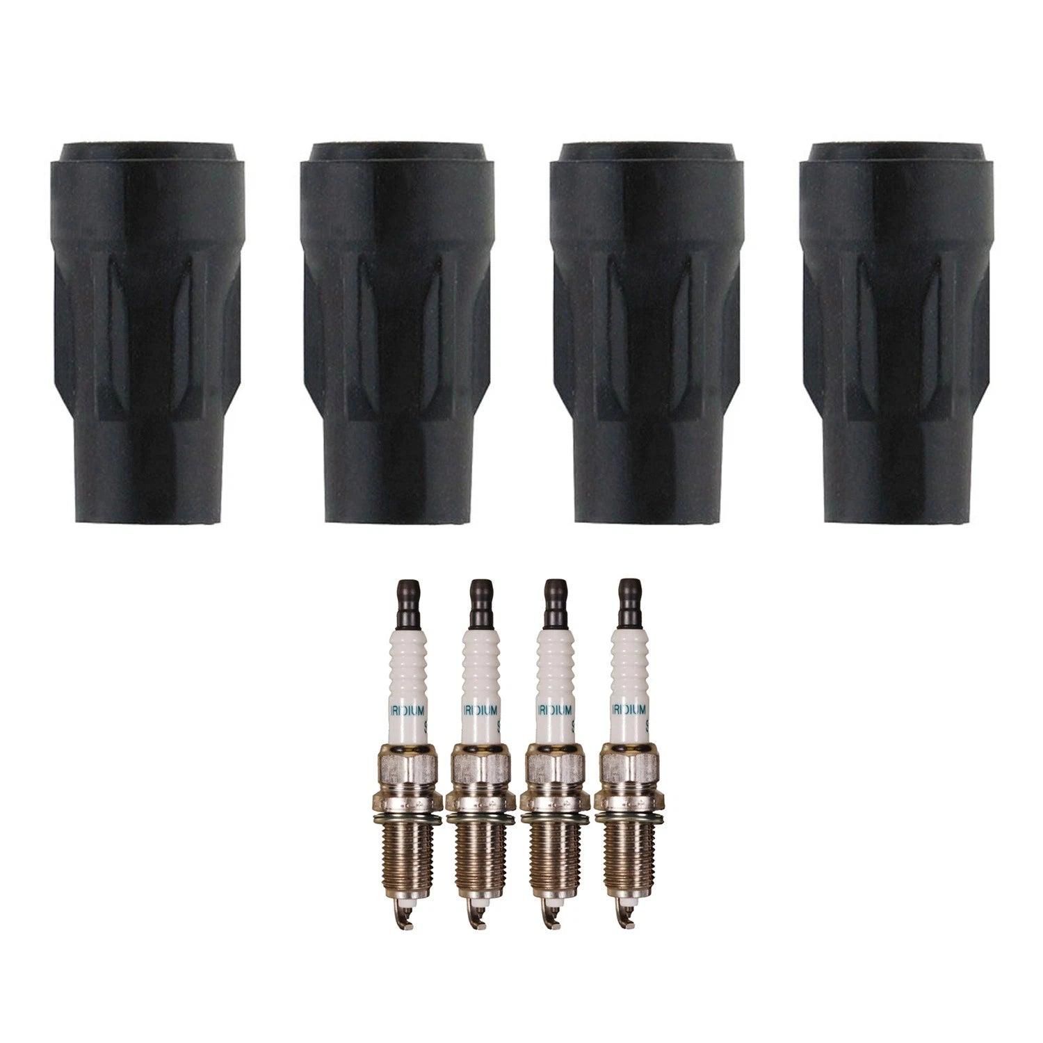 Set of 4 Denso Iridium Spark Plugs & Coil Boots for Avenger (2008–2014)