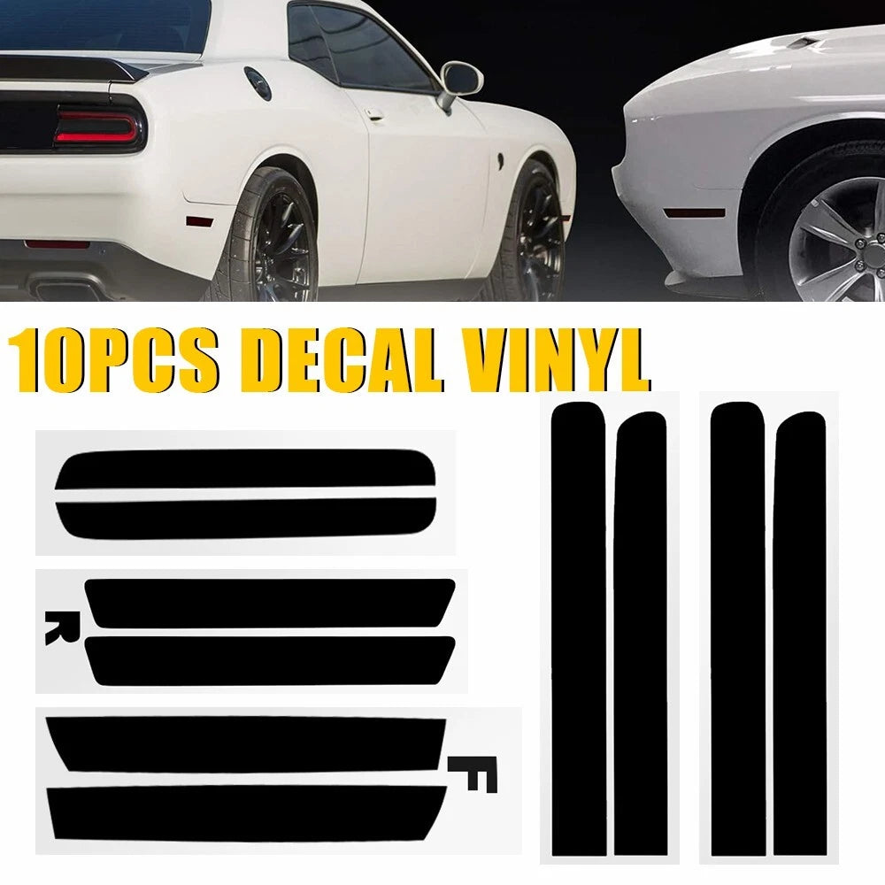 Smoke Tint Tail Light & Side Markers Decal for Dodge Challenger (2015–2023)