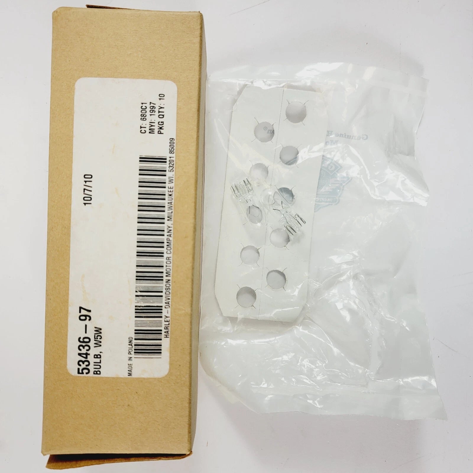 2X 5 Watt Bulb for Harley Davidson (53436-97)