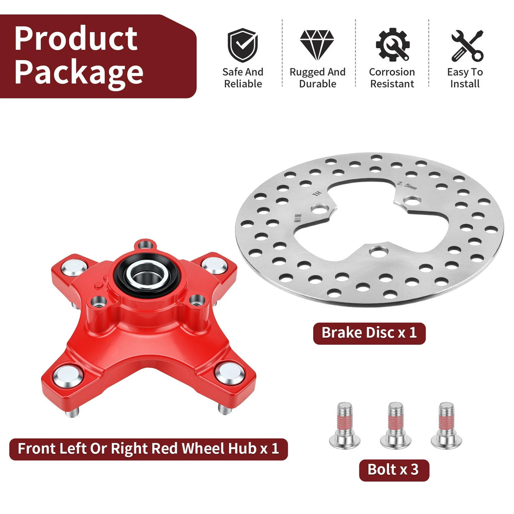 Set of 2 Wheel Hubs + Brake Discs for Honda TRX400X (2009–2014)