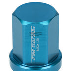 Set of 20 Closed End M12x1.25 35mm Tall Sky Blue Aluminum Lug Nuts