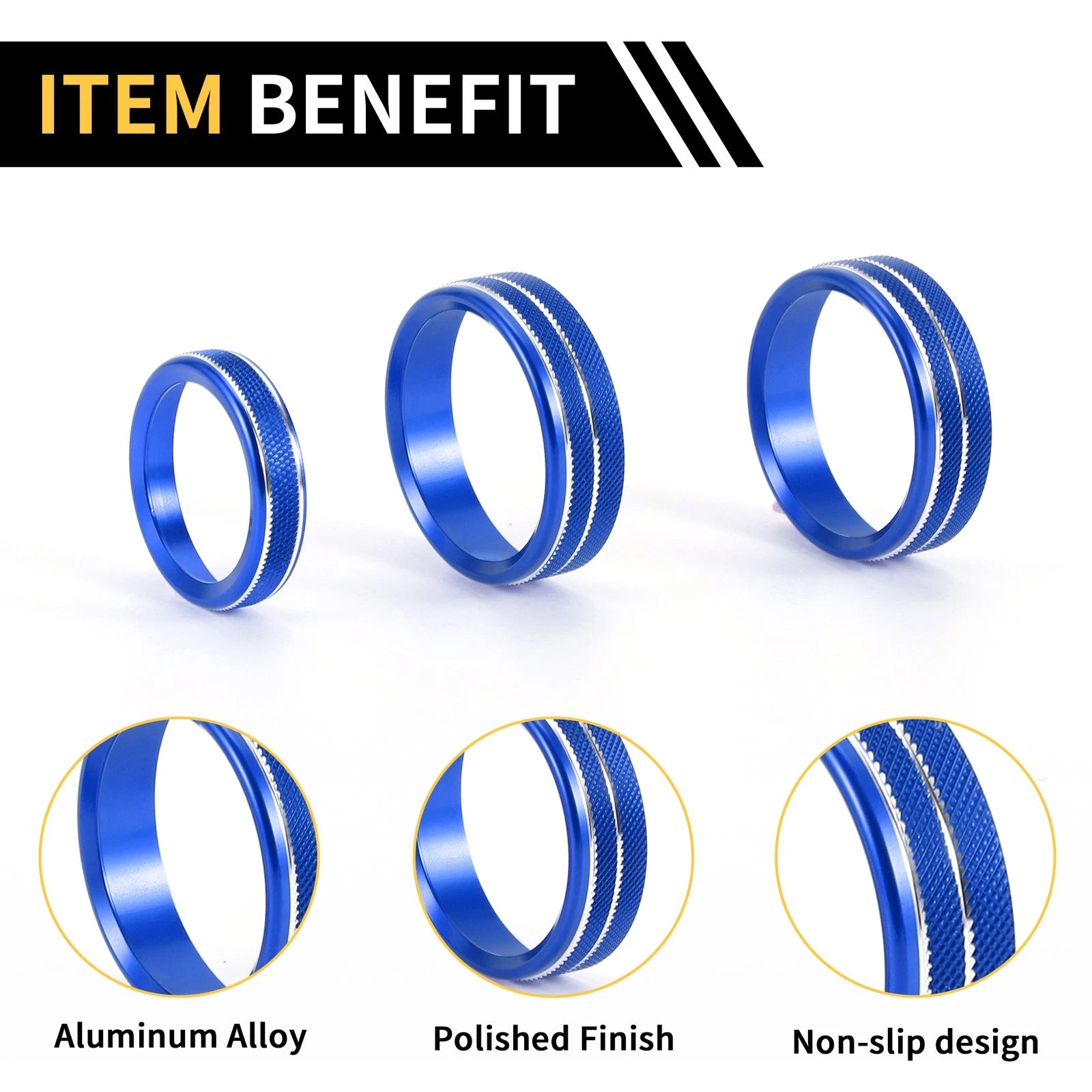 Air Conditioner Switch Knob Cover Ring for Ford F-150 (2015–2023) Blue