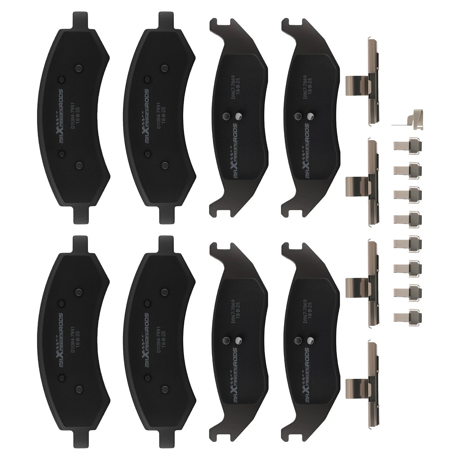 Set of 4 Ceramic Brake Pads for Dodge Ram 1500 (2006–2010) P-1084 P-967