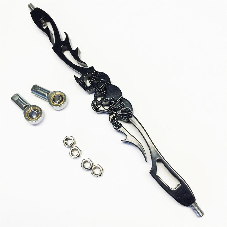 Black Skull Shift Linkage for Harley Softail Dyna Wide Glide (FXDWG, FLHR, FLHT, FLT)