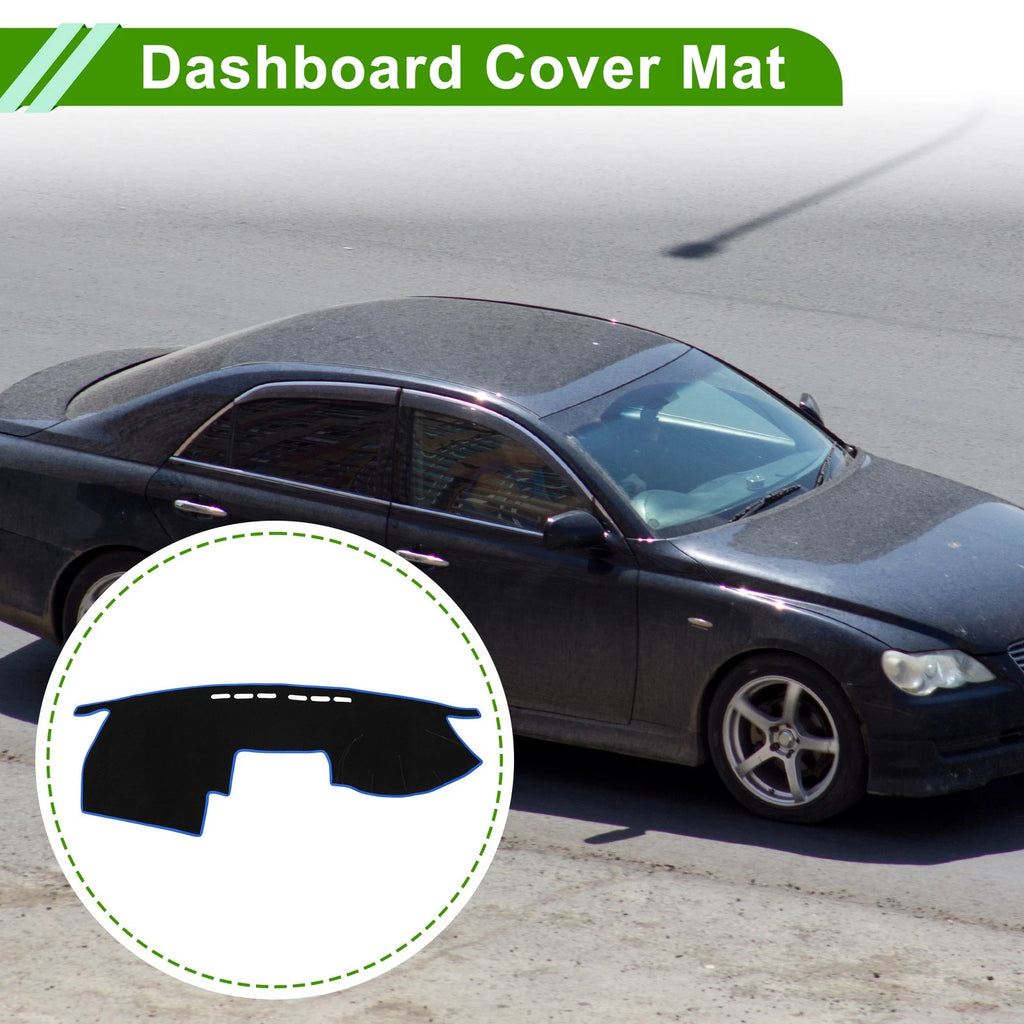 Dashboard Cover for Toyota Mark X 120 Series (2004–2009) Black Blue Non-Slip
