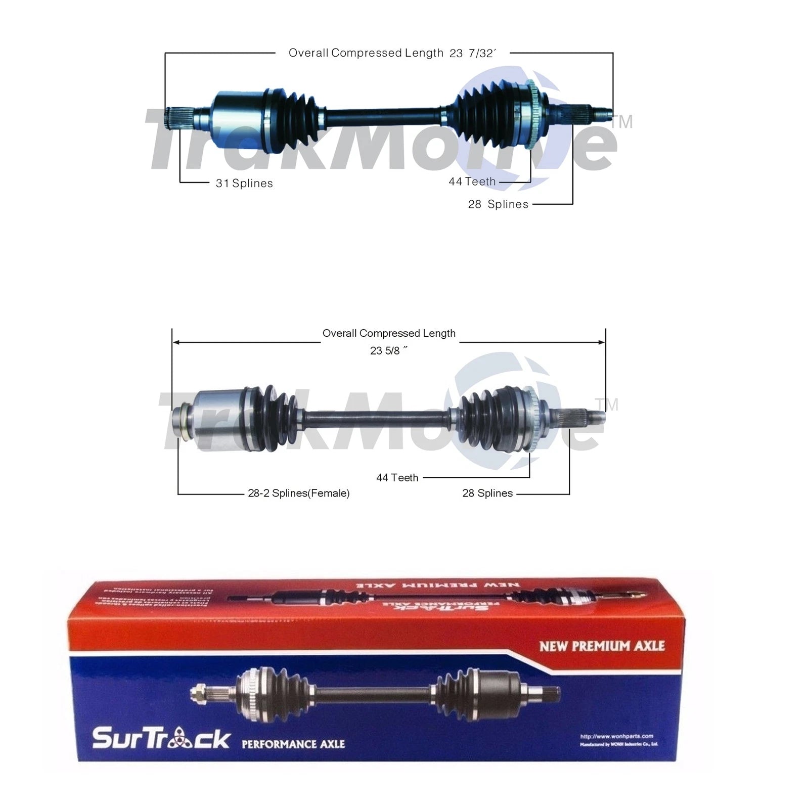 Set of 2 Front CV Axle Shafts for Ford Fusion 2006–2012 (Part Numbers: SurTrack)