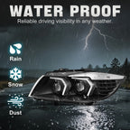Black LED Projector Headlights for BMW 323i 325i 330i 335i XI (2005–2008)