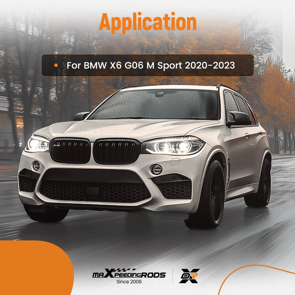 Lower Lip Set for BMW X6 G06 M Sport (2020–2023) Gloss Black