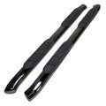 Blk Titanium 4in Oval Bent w/Pads Step Nerf Bar for 07-19 Silverado/Sierra Crew