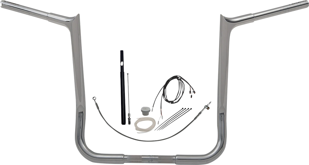 1-1/4" EZ Install Pointed Top Handlebar Kit for Harley (16", Chrome)