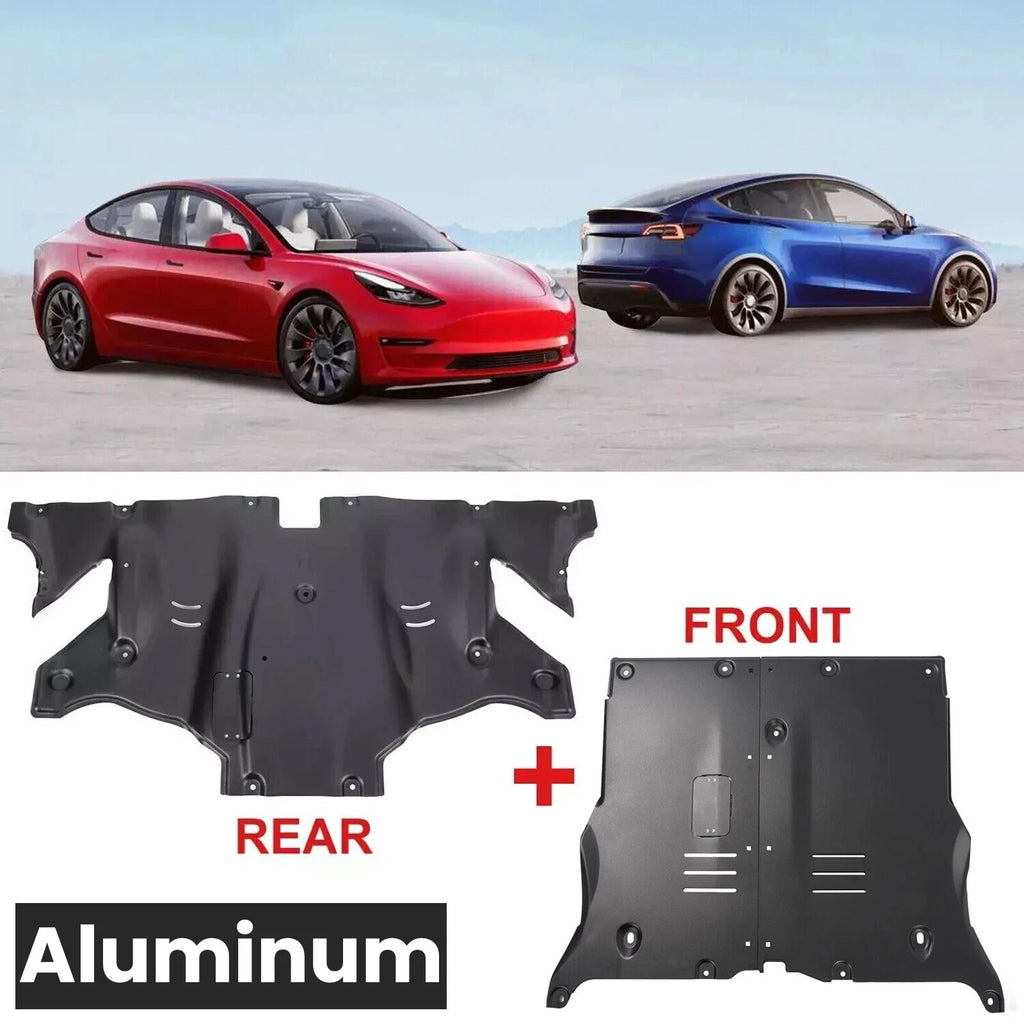 2X Front & Rear Skid Plate for Tesla Model 3 & Y (2017–2024)