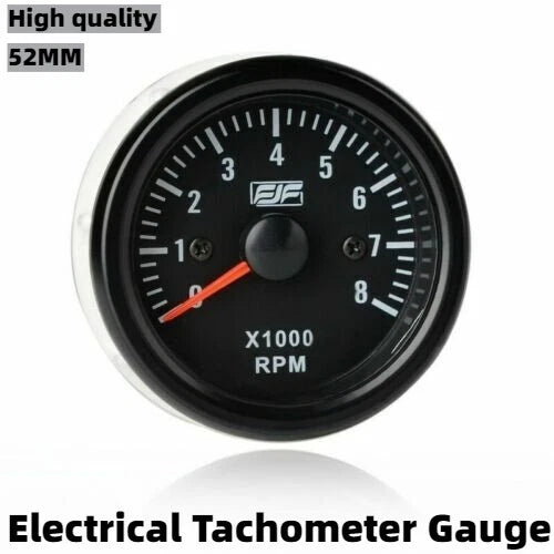 2 Inch 52mm Electrical Tachometer Gauge for Universal Vehicles (0-8000 RPM)