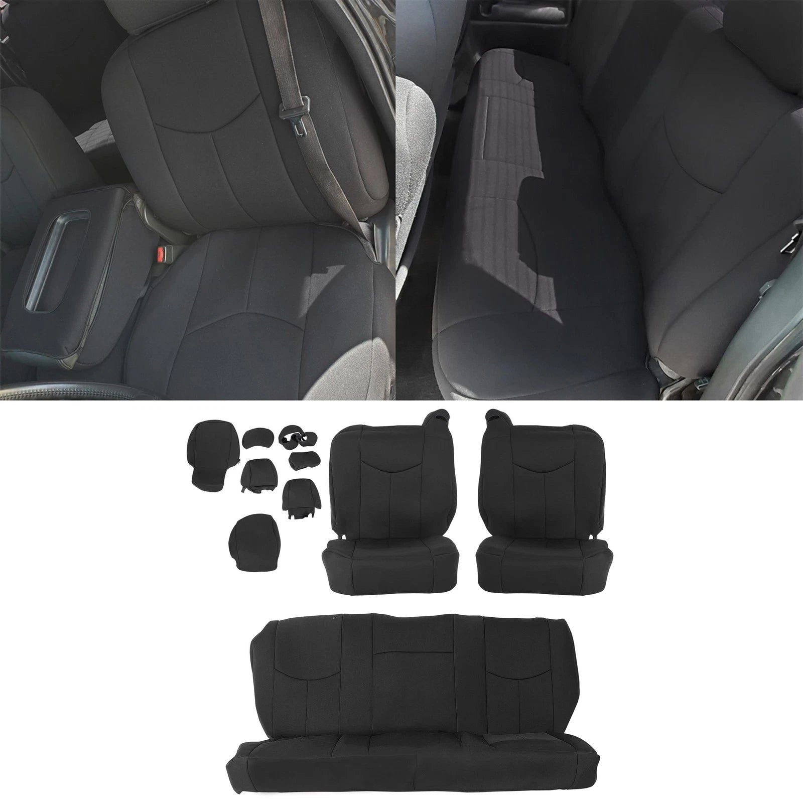 Set of 4 Seat Covers for Chevy Silverado 1500 Extended Cab (1999–2006)