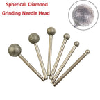 Set of 6 Diamond Round Ball Burr Drill Bits 4-12mm for Carving