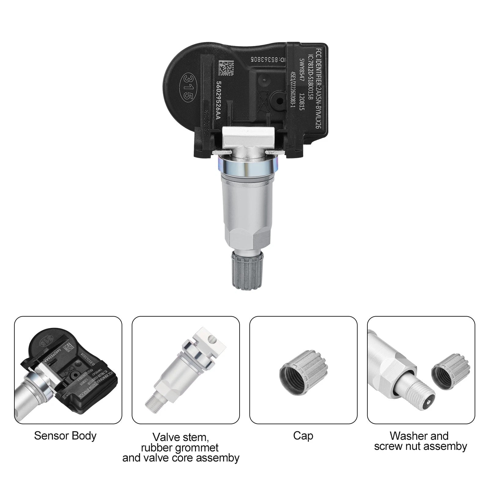 Tire Pressure Sensor Set of 4 for Chrysler Town & Country (2006-2008)