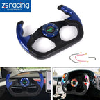 Universal Blue U Shape Flat Dish Steering Wheel with Horn Button