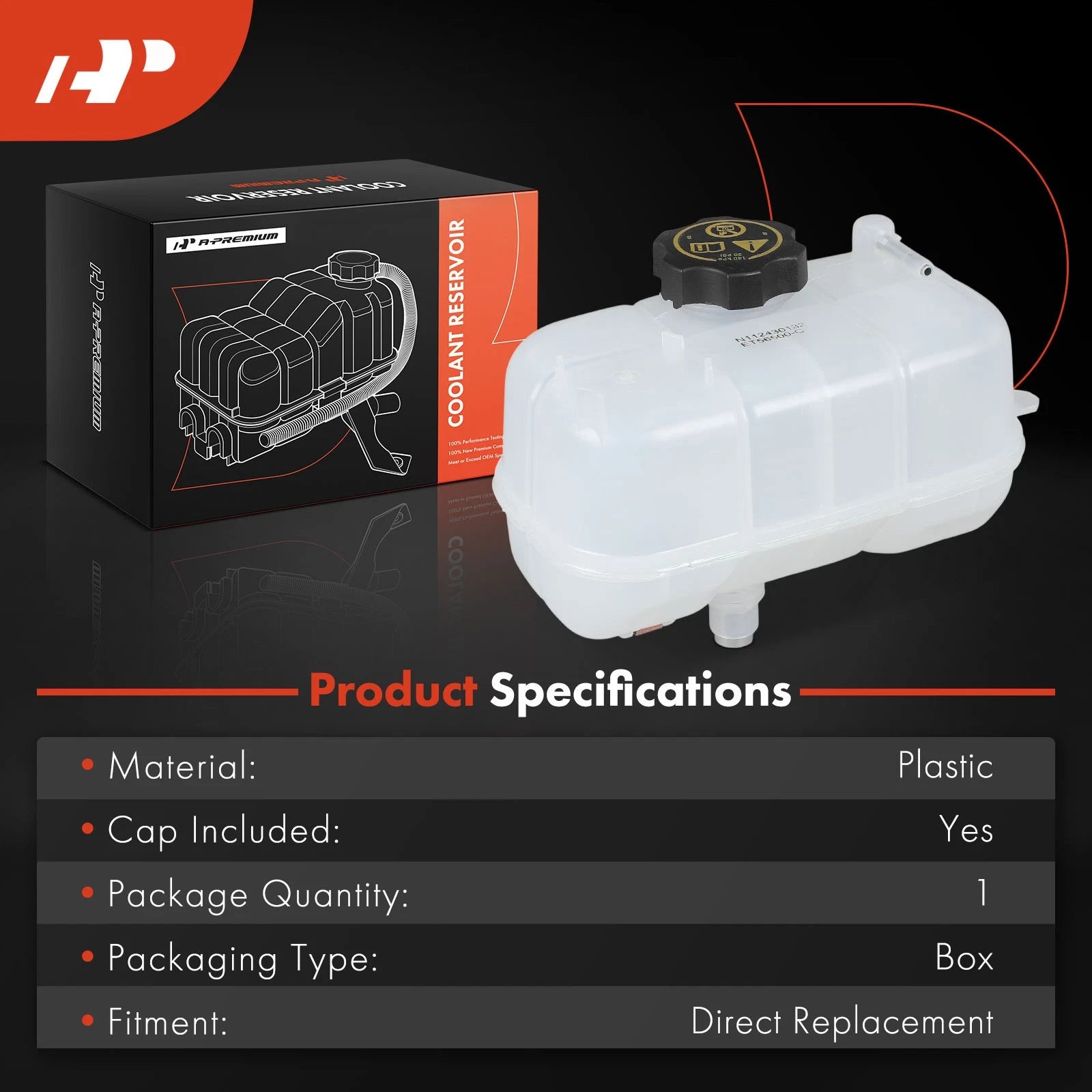Coolant Reservoir Expansion Tank with Cap for Jeep Wrangler (2018–2024)