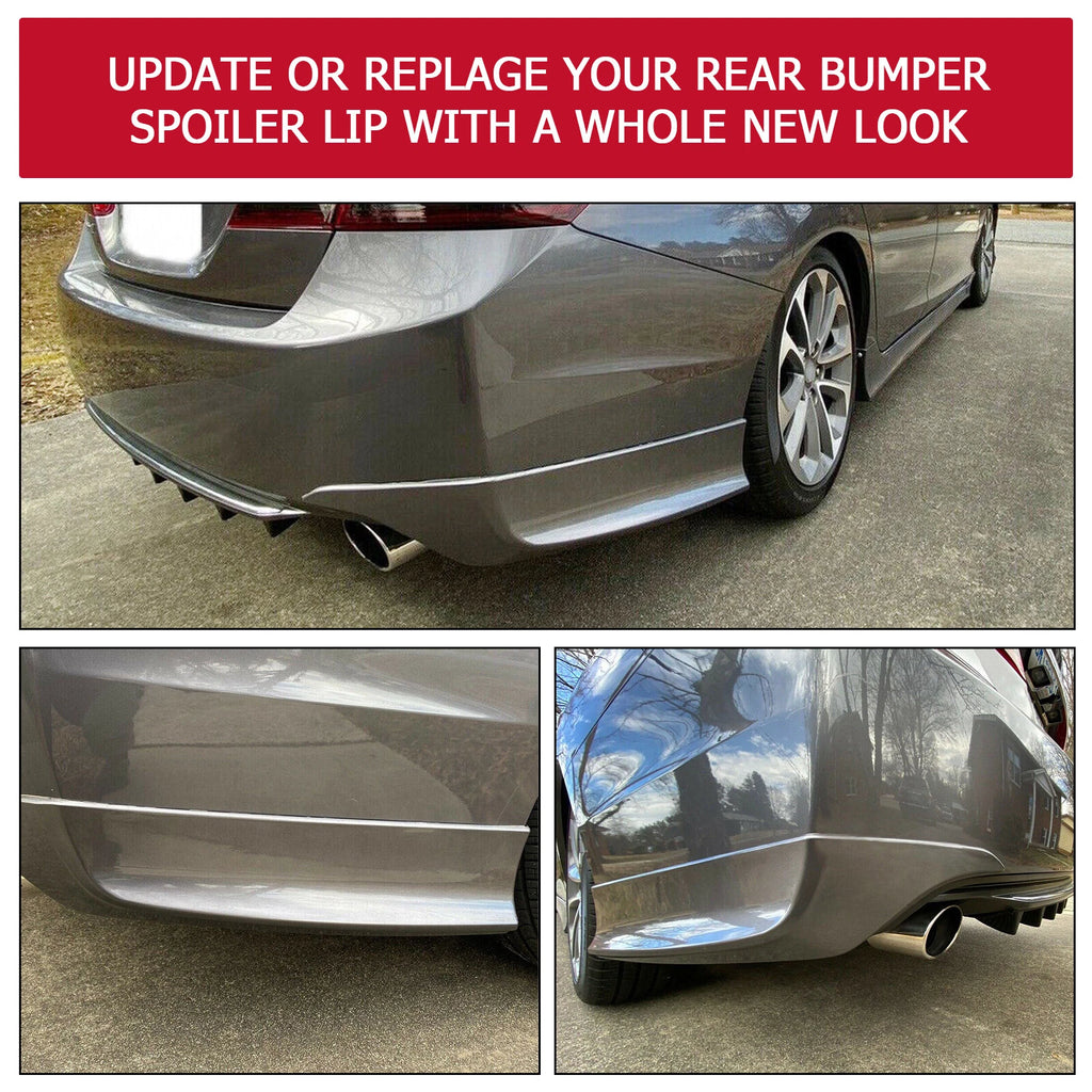 Set of 2 Black Rear Bumper Spoiler Lips for Honda Accord (2013-2015)