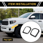 Set of 2 Carbon Fiber Fog Light Grill Cover Trims for Toyota Tacoma (2016–2023)