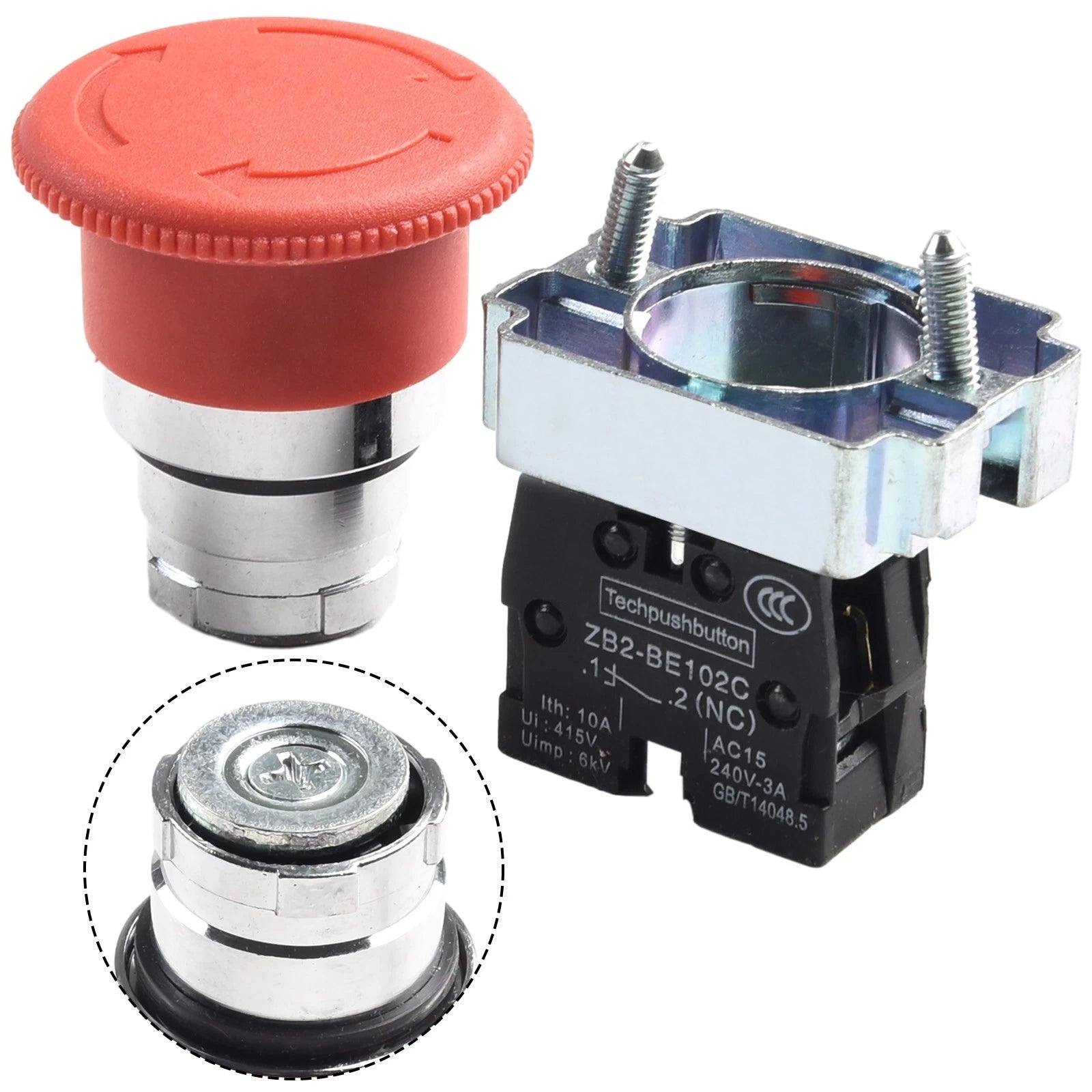 22mm Red Panel Mount Push Button Switch for Automotive (High Reliability)