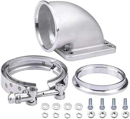 T3 T4 Turbo 3" V-band Clamp 90 Degree Steel Elbow Adapter with Flange