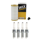 Wix Engine Oil Filter & NGK Spark Plugs Set for Audi A3 A6 TT Quattro, VW Beetle Golf