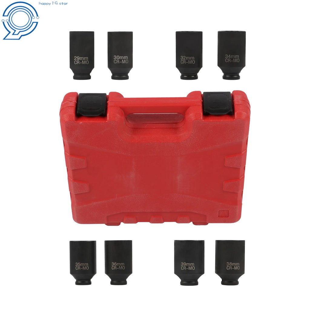Set of 8 Deep Impact Sockets for Automotive (1" to 1-1/2")