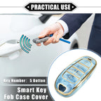 Key Fob Cover for Hyundai Tucson (2016–2023) 5 Button TPU Blue Porcelain Pattern