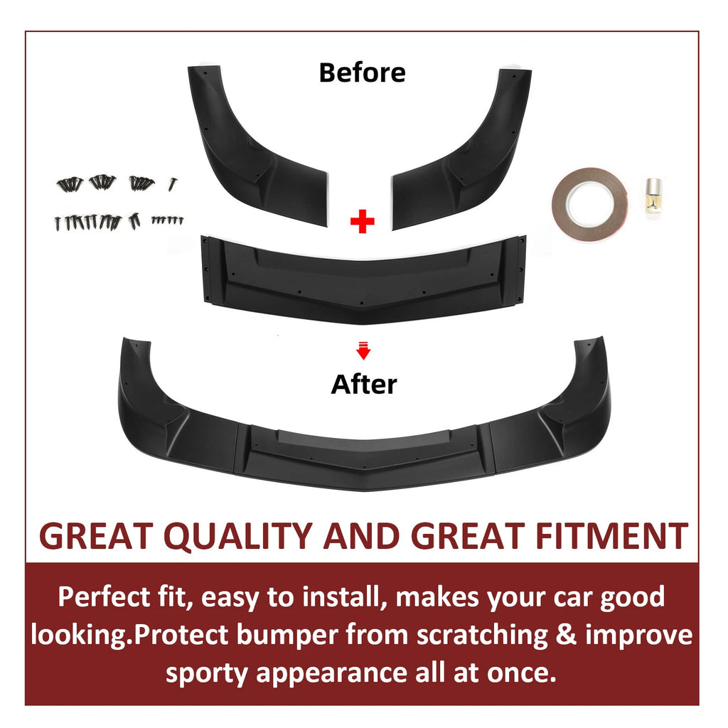 Front Bumper Lip Spoiler Splitter for Corvette C6 Z06 ZR1 (2005–2013)