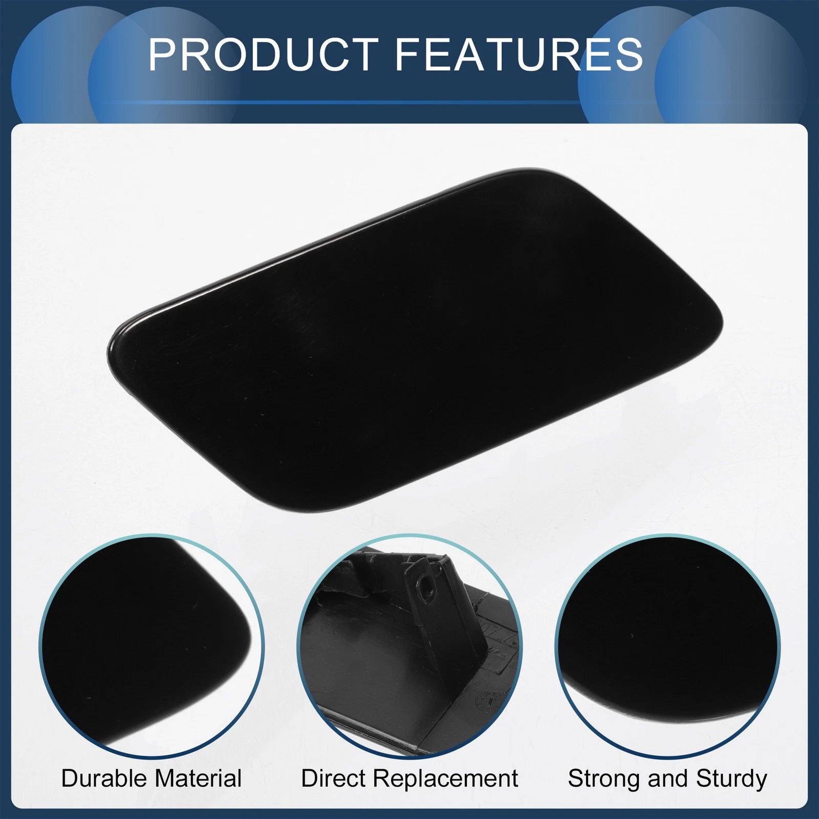 Front Right Washer Nozzle Cover Cap for Audi Q7 (2017–2019) 1Pcs Black
