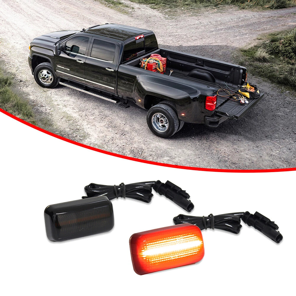 2X Red Rear Fender Side Marker Lights for Chevy Silverado GMC Sierra