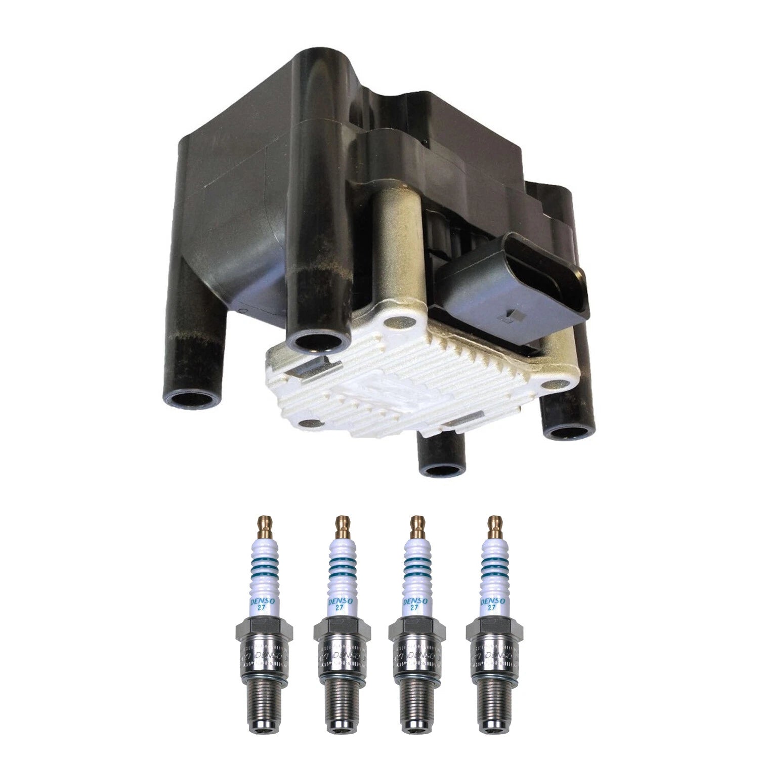 Set of 5 Ignition Coil & Double Platinum Spark Plug Kit for Audi A3 A5 Golf (2006–2016)