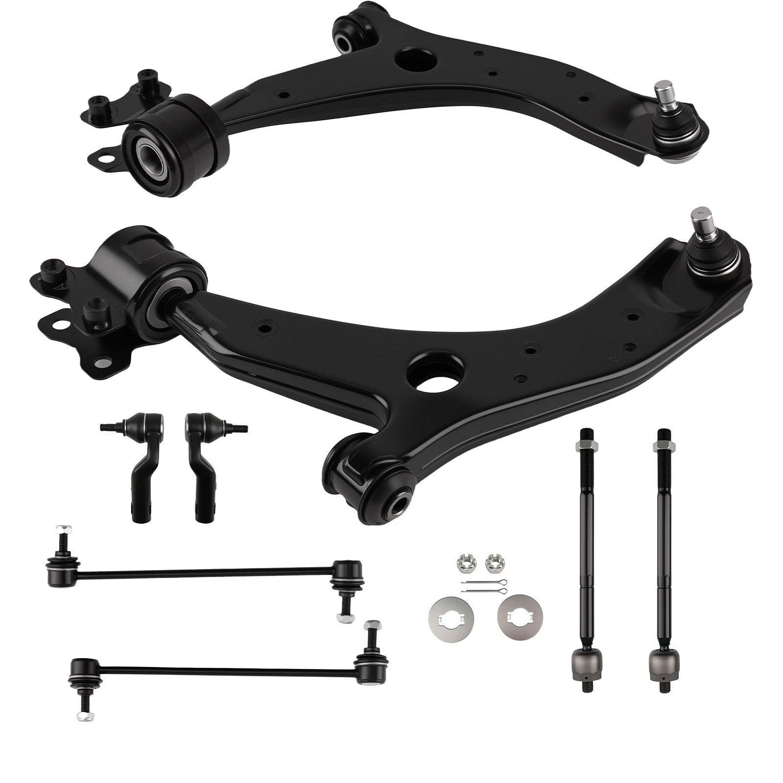 Set of 2 Front Lower Control Arms & Tie Rods for Mazda 3 (2004–2009)