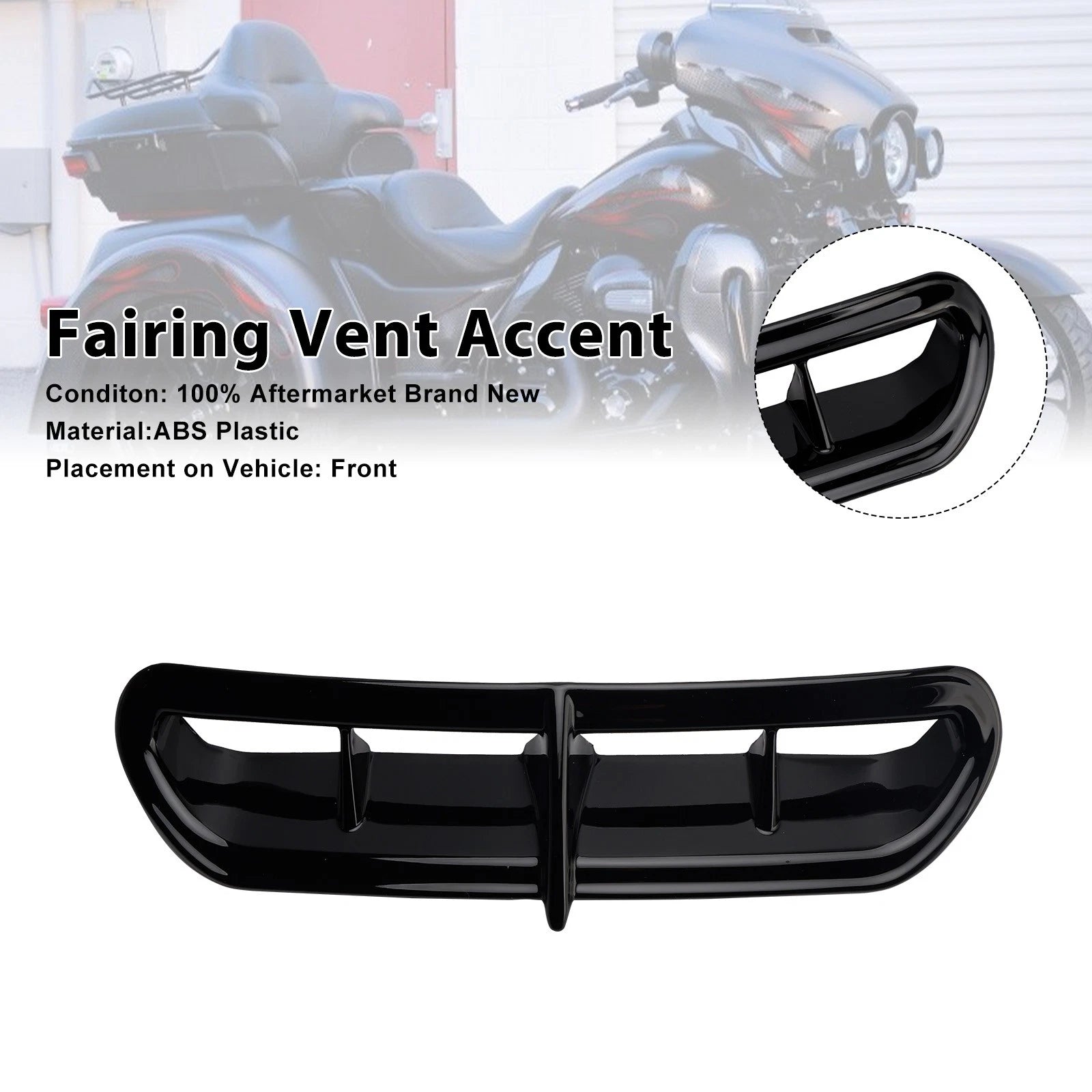 Fairing Vent Accent for Harley Touring Electra Street Trike Glide Ultra (2014–2022) Black
