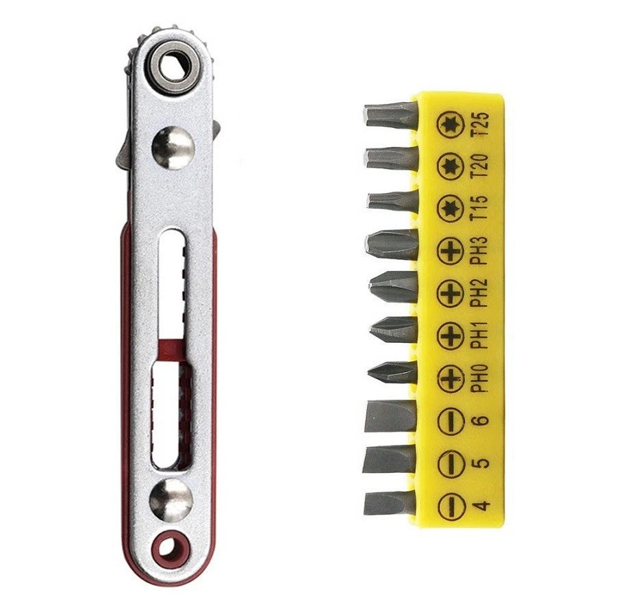 11pcs Ratchet Wrench Set with Bits for Automotive Repair Tools