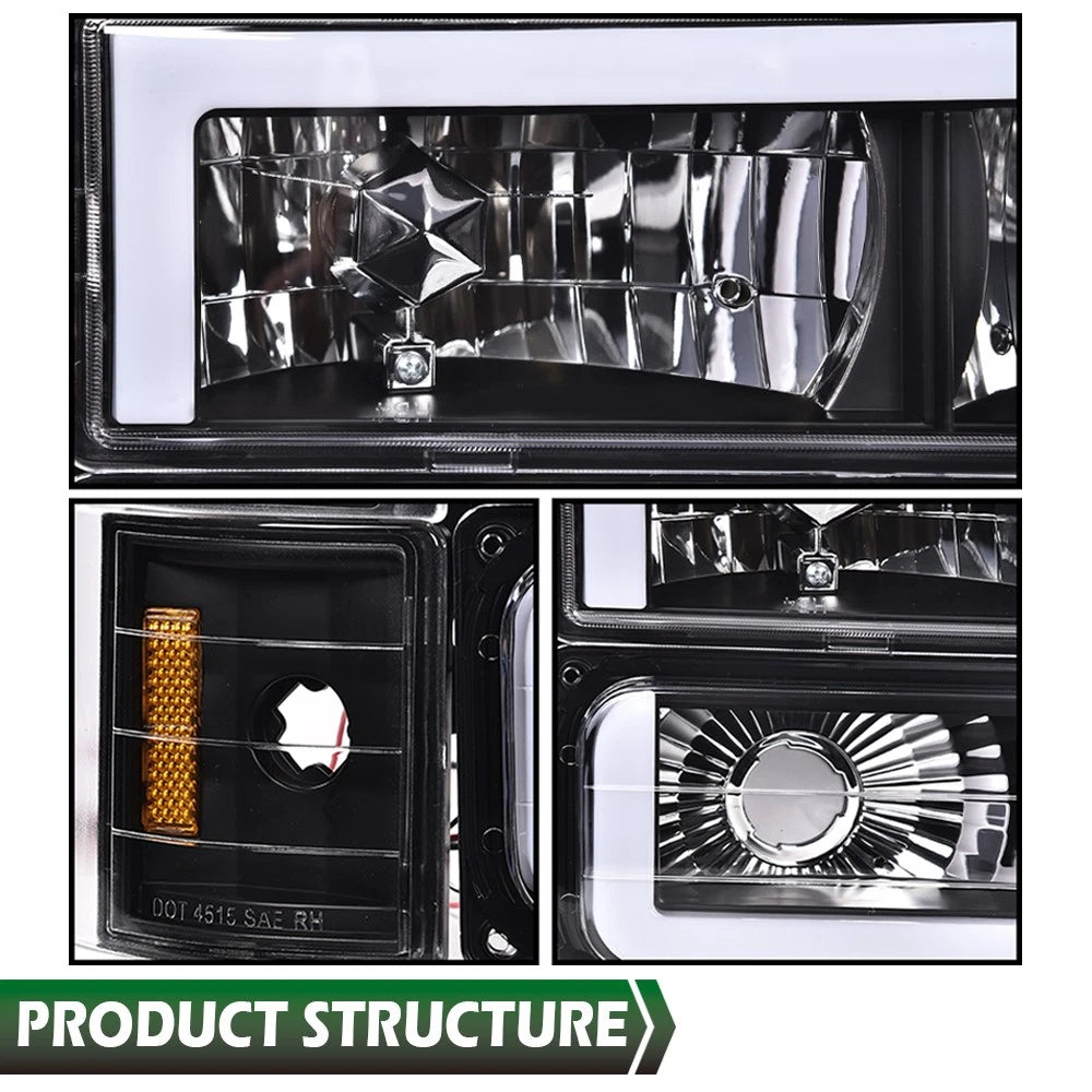 LED DRL Headlights & Corner Lamps for Chevy GMC C/K Suburban (1994–2000)