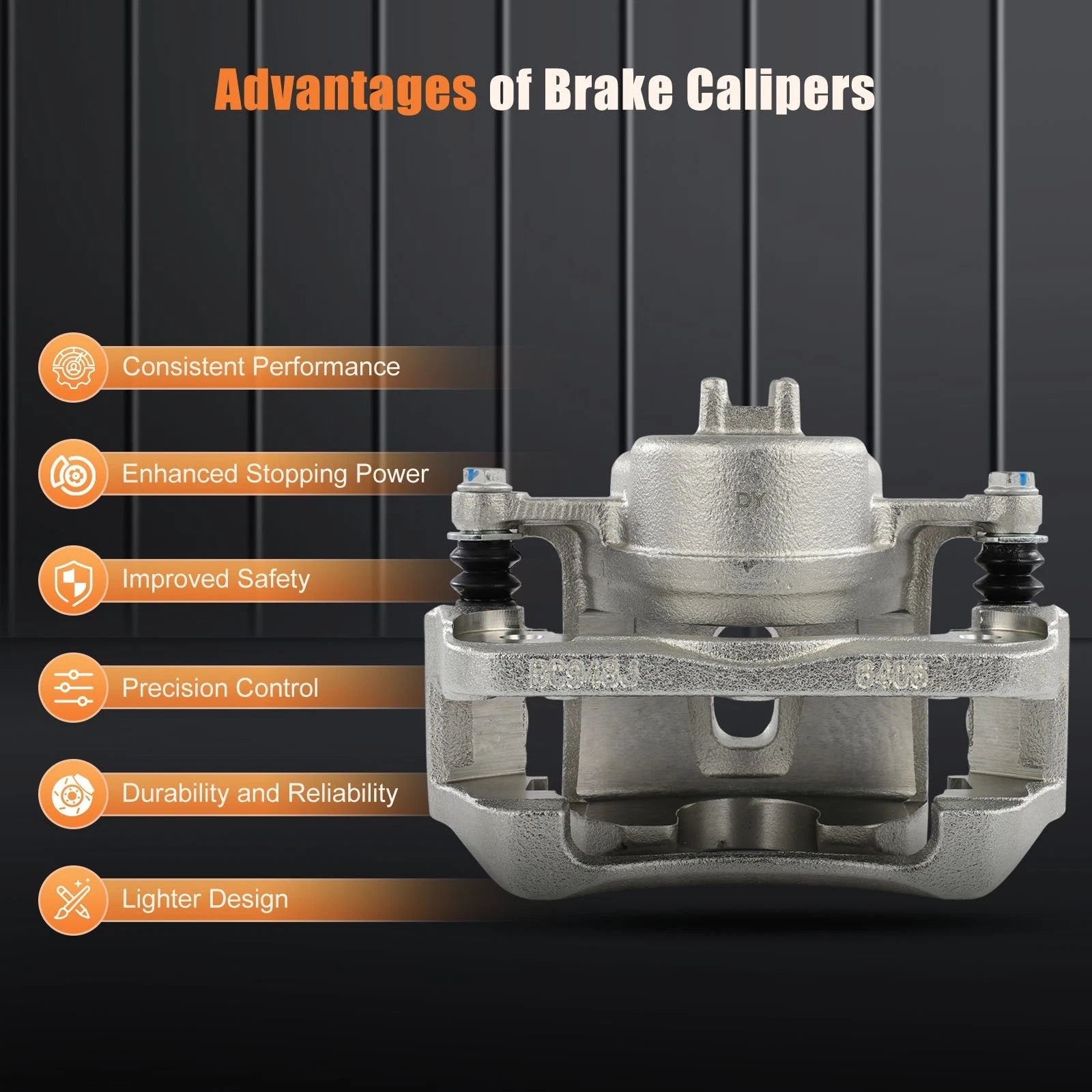 Front Pair Brake Calipers w/ Bracket for Honda Pilot (2003–2008)