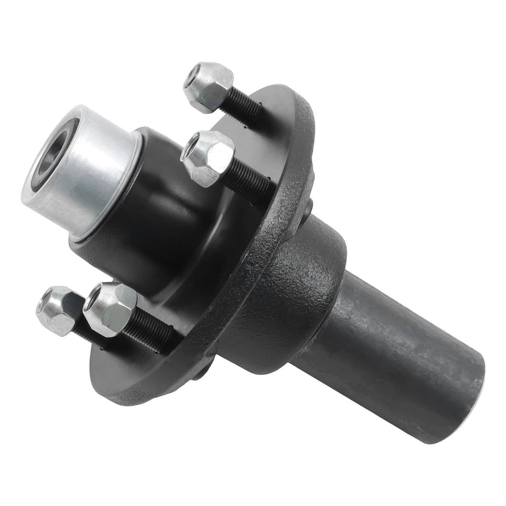 Set of 4 Spindle Trailer Hub Kit 5 on 5" Round (Pre-assembled, Pre-lubricated)