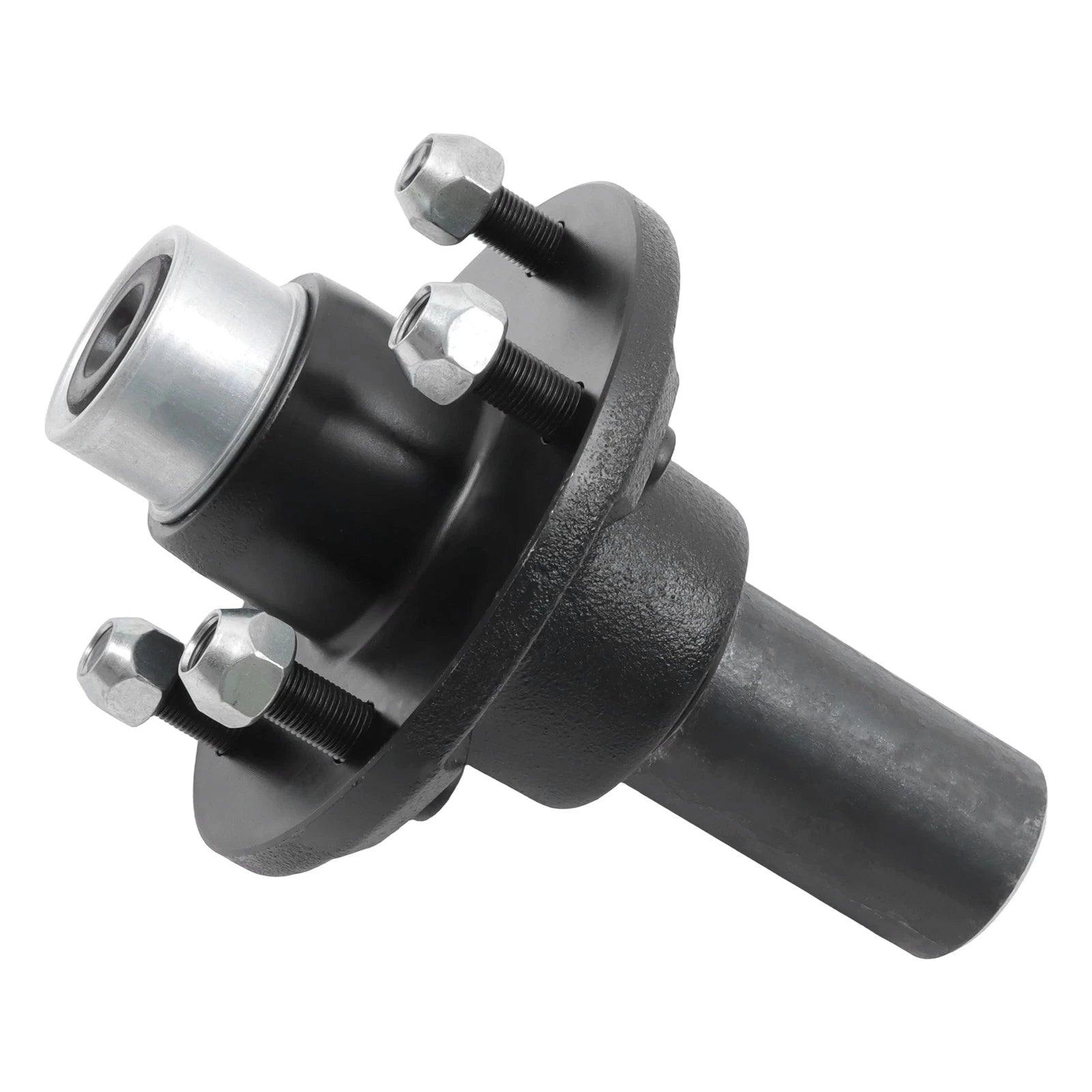 Set of 4 Spindle Trailer Hub Kit 5 on 5" Round (Pre-assembled, Pre-lubricated)