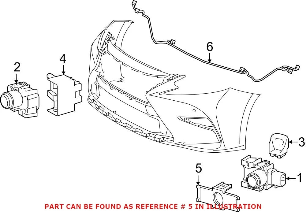 Front Corner Parking Sensor Housing Retainer for Lexus