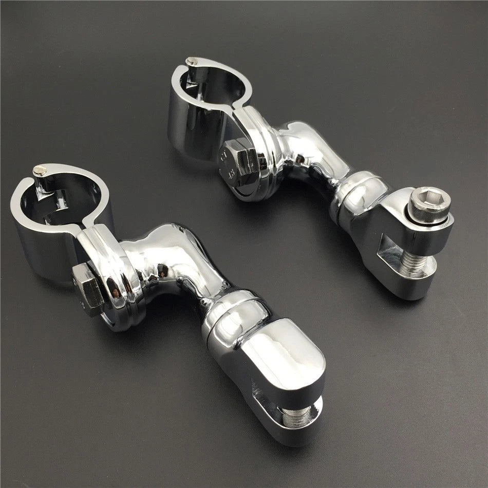 Chrome Highway Peg Mounting for Harley Sportster (1-1/4" Front Engine Guard)