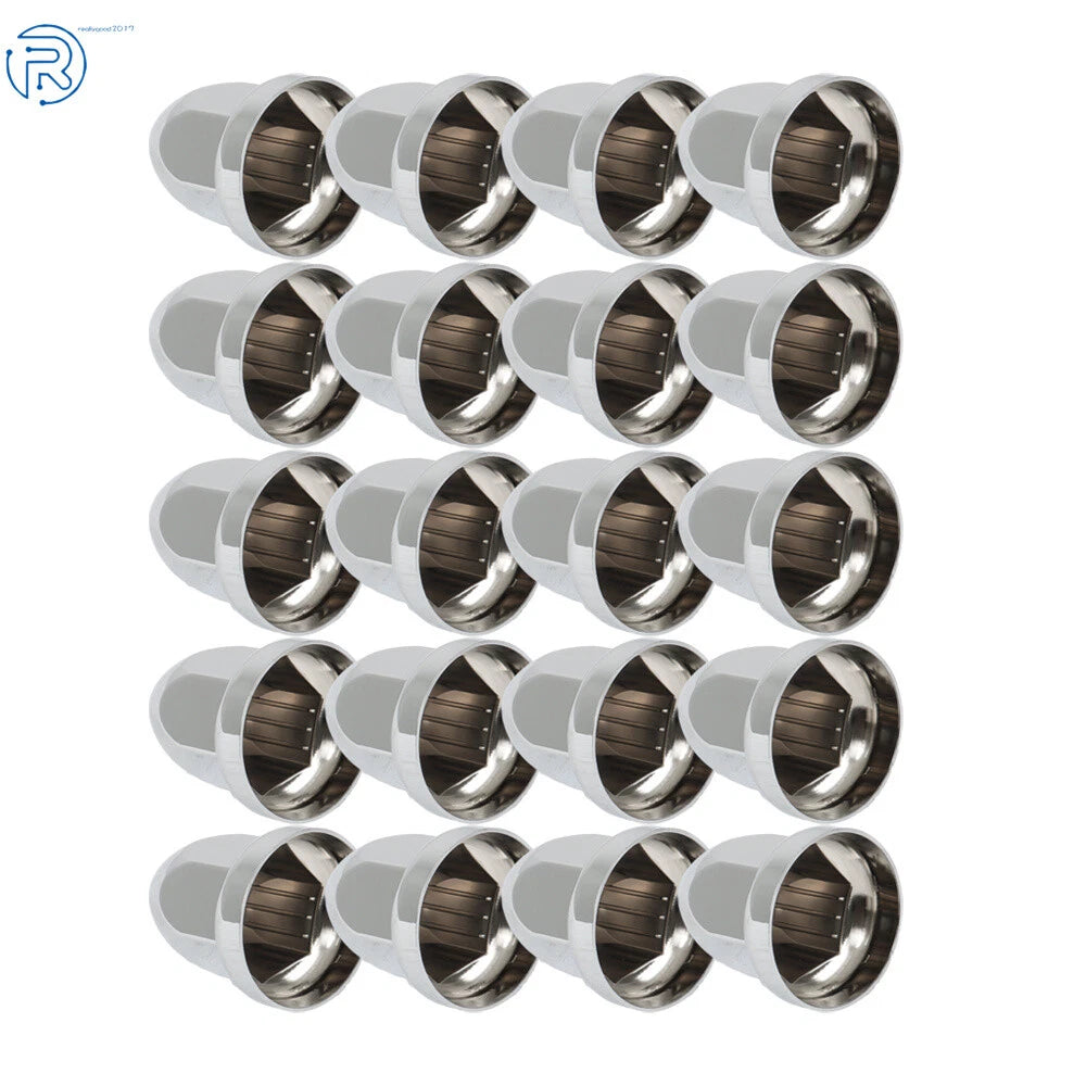 Set of 20 Chrome Lug Nut Covers for Semi Truck (Push-On, 33mm)