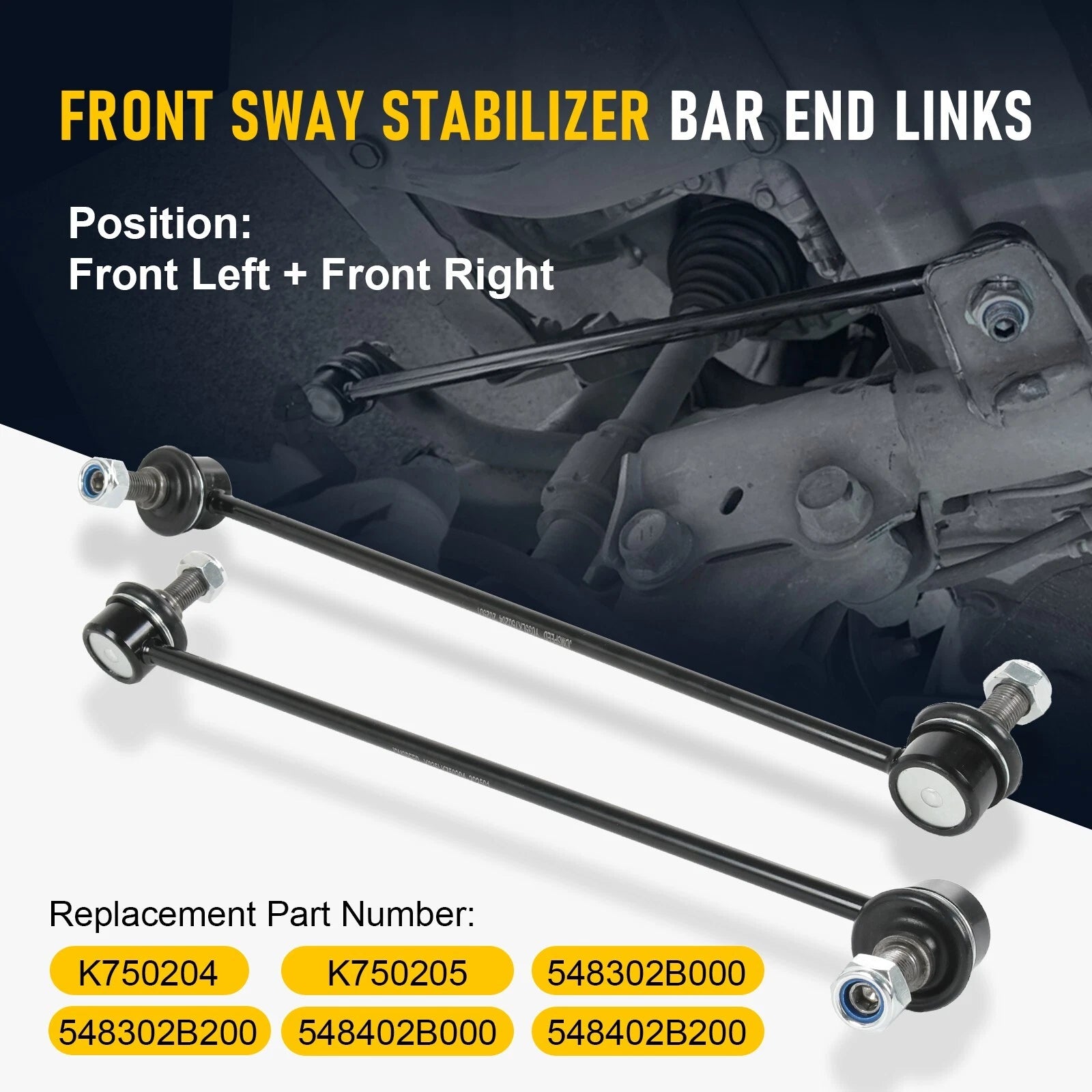 Set of 2 Front Sway Bar Links for Hyundai Santa Fe Veracruz Kia Sorento (2007–2012)
