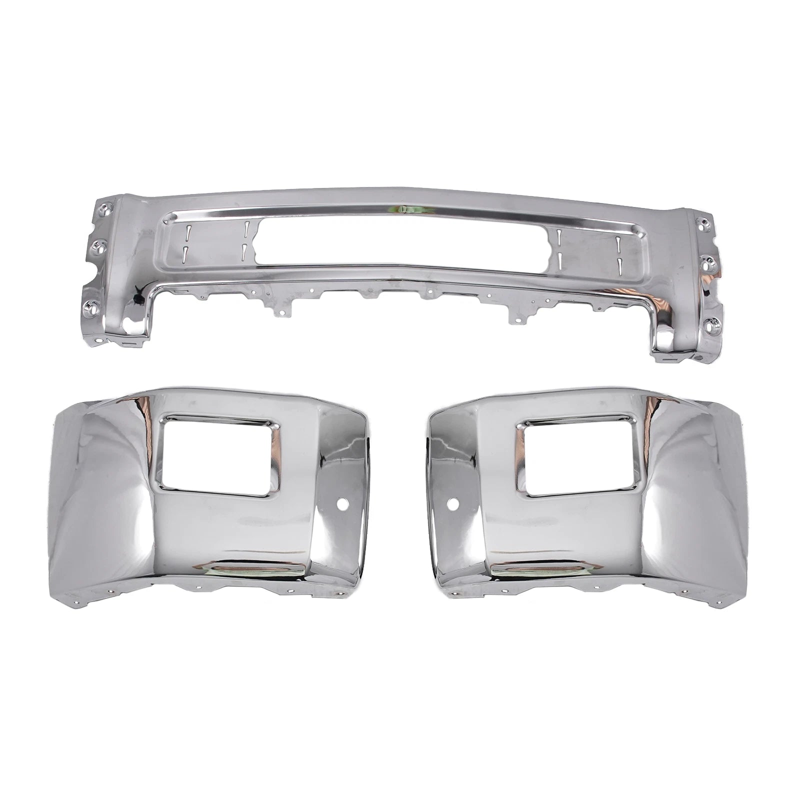 Front Bumper for Chevy Silverado 2500 HD (2015–2019) Chrome with Fog Light Holes