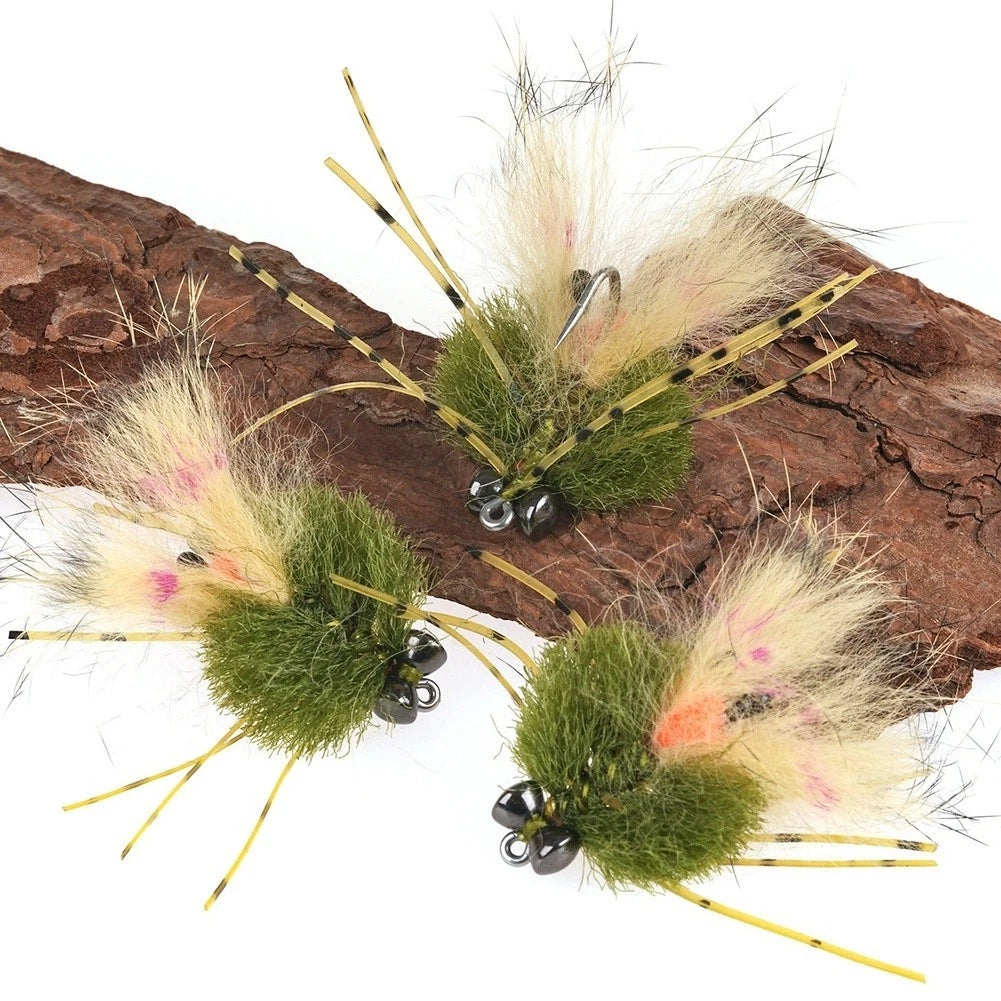 Olive Green Crab Fly 4.5cm for Saltwater Fishing (Bonefish)