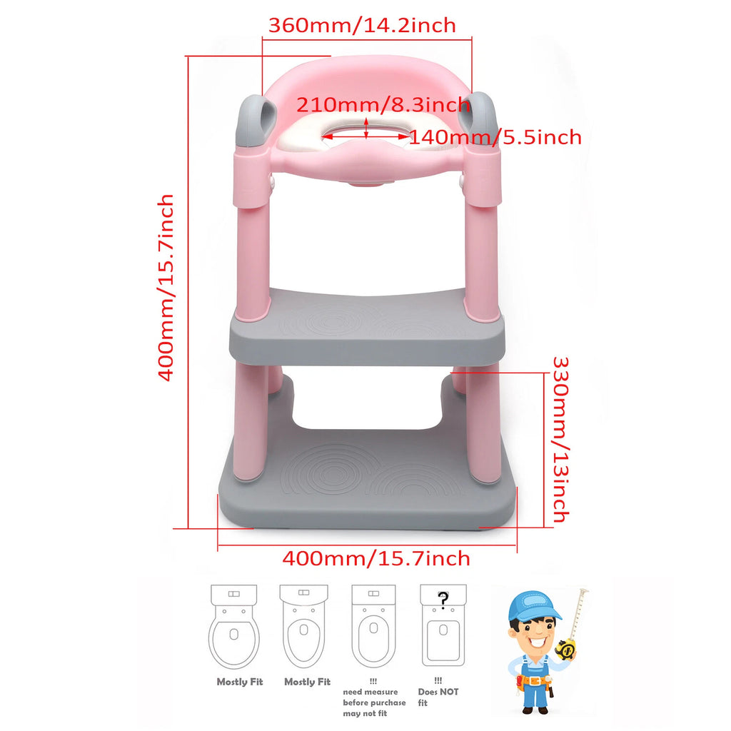 Potty Training Toilet Seat Chair Ladder for Kids (Toddler)