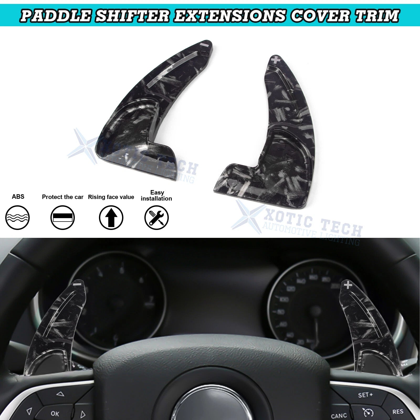Black Forged Paddle Shifter Extension for Dodge Charger Challenger 300 (2011–2019)