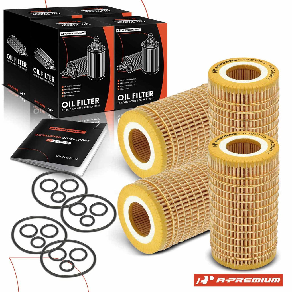 Set of 4 Engine Oil Filters for Mercedes-Benz C250 C300 (2010–2012)